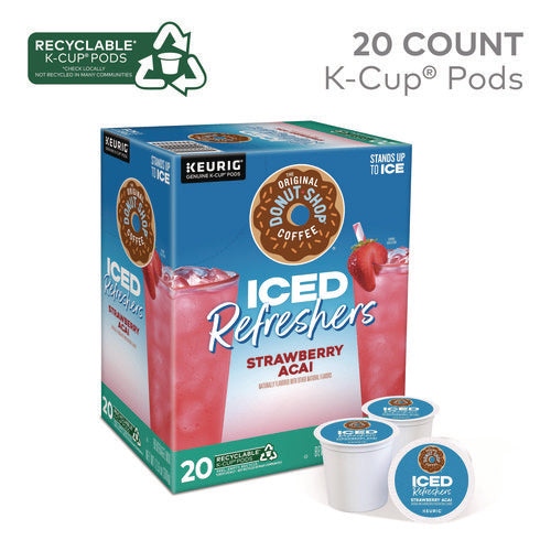 Iced Refreshers K-cup Pods, Strawberry, 20/box