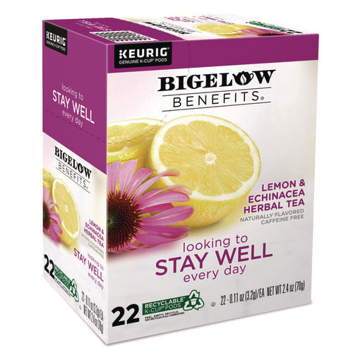 Benefits Lemon And Echinacea Herbal K-cup, 0.11 Oz, 22/box