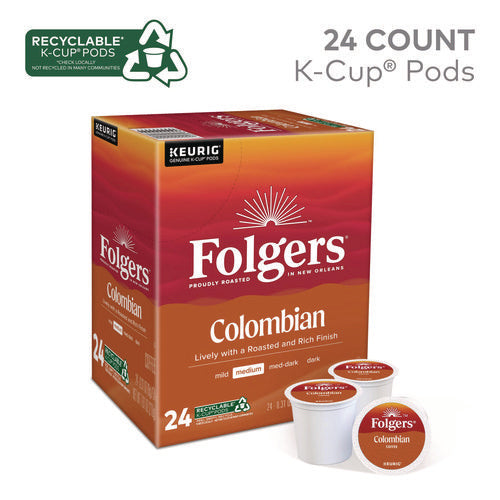 100% Colombian Coffee K-cups, 24/box