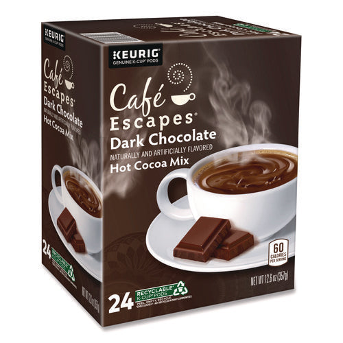 Cafe Escapes Dark Chocolate Hot Cocoa K-cups, 24/box