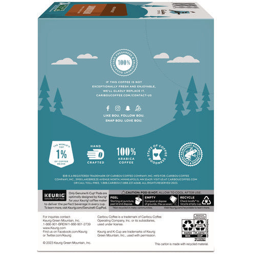 Caribou Blend Coffee K-cups, 96/carton