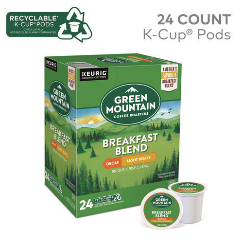 Breakfast Blend Decaf Coffee K-cups, 24/box