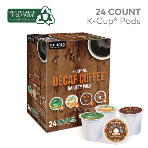 Decaf Variety Coffee K-cups, Assorted Flavors, 0.38 Oz K-cup, 24/box