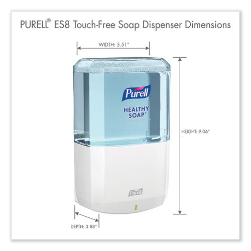 Es8 Soap Touch-free Dispenser, 1,200 Ml, 5.25 X 8.8 X 12.13, White