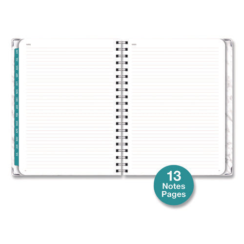 Marble Academic Year Weekly/monthly Planner, 11 X 8.5, White Marble Cover, 14-month: June 2024 To July 2025