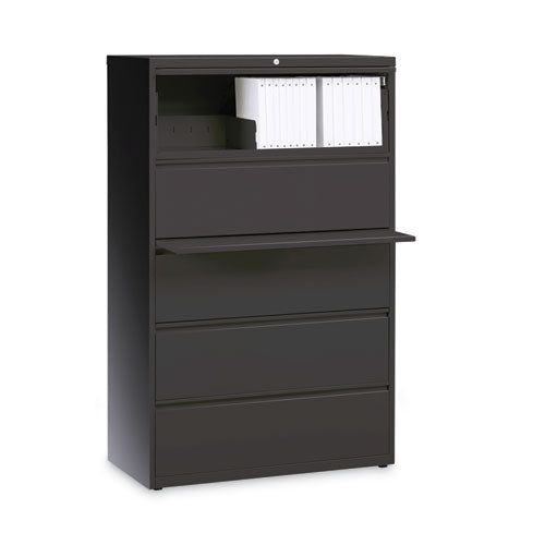 Lateral File Cabinet, 5 Letter/legal/a4-size File Drawers, Charcoal, 36 X 18.62 X 67.62