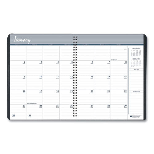 Recycled Monthly 5-year/62-month Planner, 11 X 8.5, Black Cover, 62-month: Dec 2024 To Jan 2030