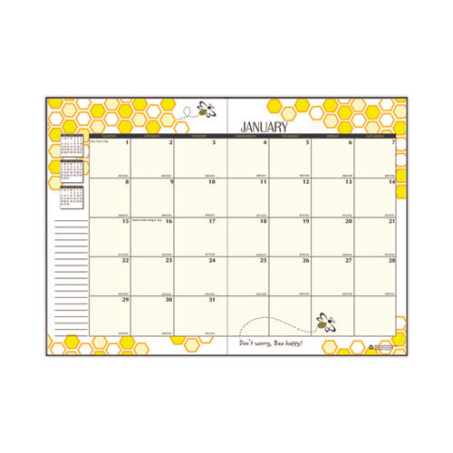 Recycled Honeycomb Monthly Planner, Honeycomb Artwork, 11 X 7, Black/gold Cover, 12-month (jan To Dec): 2025