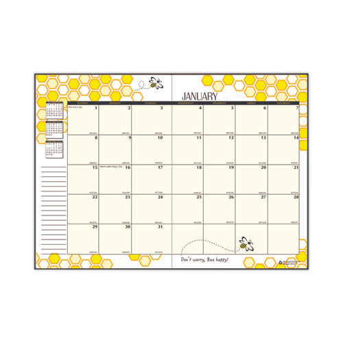 Recycled Honeycomb Monthly Planner, Honeycomb Artwork, 11 X 7, Black/gold Cover, 12-month (jan To Dec): 2025