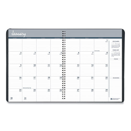 14-month Recycled Ruled Monthly Planner, 8.75 X 6.78, Black Cover, 14-month: Dec 2024 To Jan 2026