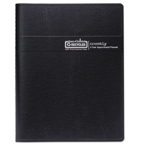 Recycled Professional Weekly Planner, 15-minute Appts, 11 X 8.5, Black Wirebound Soft Cover, 24-month: Jan 2025 To Dec 2026