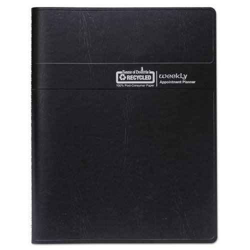 Recycled Weekly Appointment Book, 8 X 5, Black Cover, 12-month (jan To Dec): 2025