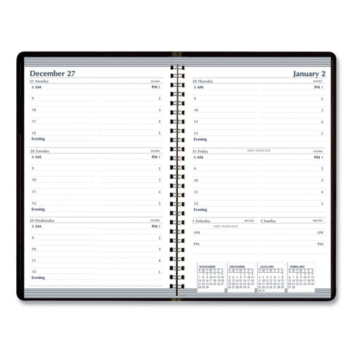 Recycled Weekly Appointment Book, 8 X 5, Black Cover, 12-month (jan To Dec): 2025