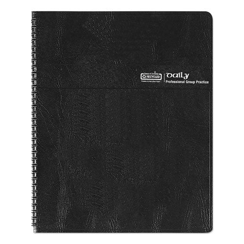 Four-person Group Practice Daily Appointment Book, 11 X 8.5, Black Cover, 12-month (jan To Dec): 2025