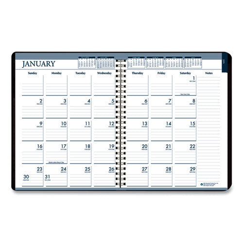 Recycled Wirebound Weekly/monthly Planner, 11 X 8.5, Black Cover, 12-month (jan To Dec): 2025