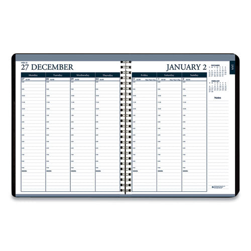 Recycled Monthly Weekly 7 Day Planner, 8.75 X 6.88, Black Cover, 12-month (jan To Dec): 2025