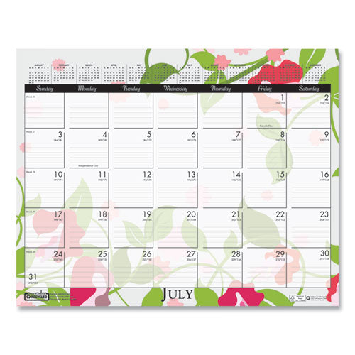 Recycled Wild Flower Wall Calendar, Wild Flowers Artwork, 15 X 12, White/multicolor Sheets, 12-month (jan To Dec): 2025