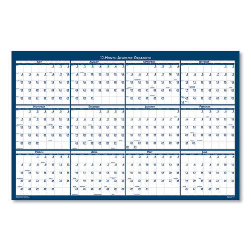 Academic Year Recycled Poster Style Reversible/erasable Yearly Wall Calendar, 24 X 37, 12-month (july To June): 2024 To 2025