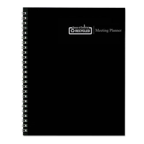 Recycled Meeting Note Planner, 11 X 8.5, Black Cover, 12-month (jan To Dec): 2025