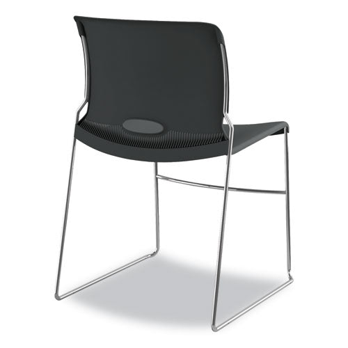 Olson Stacker High Density Chair, Supports Up To 300 Lb, 17.75" Seat Height, Lava Seat, Lava Back, Chrome Base, 4/carton