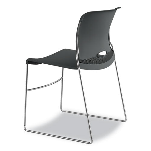 Olson Stacker High Density Chair, Supports Up To 300 Lb, 17.75" Seat Height, Lava Seat, Lava Back, Chrome Base, 4/carton