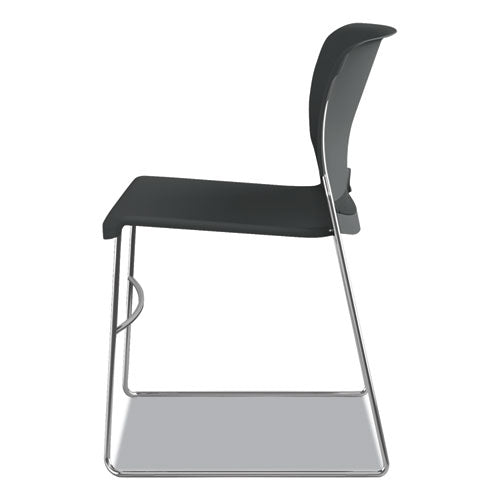 Olson Stacker High Density Chair, Supports Up To 300 Lb, 17.75" Seat Height, Lava Seat, Lava Back, Chrome Base, 4/carton