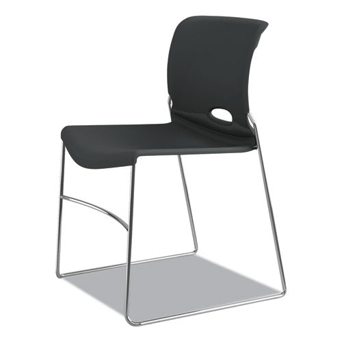 Olson Stacker High Density Chair, Supports Up To 300 Lb, 17.75" Seat Height, Lava Seat, Lava Back, Chrome Base, 4/carton