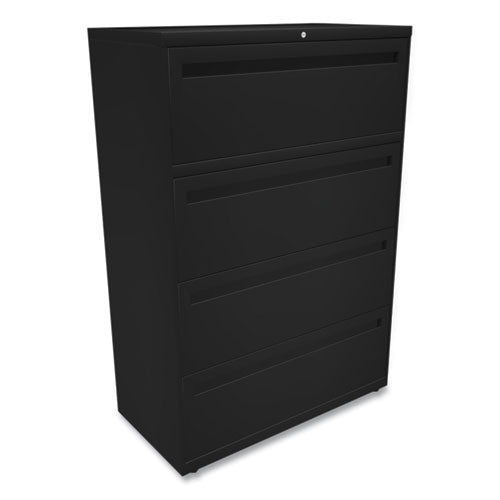 Brigade 700 Series Lateral File, 4 Legal/letter-size File Drawers, Black, 36" X 18" X 52.5"