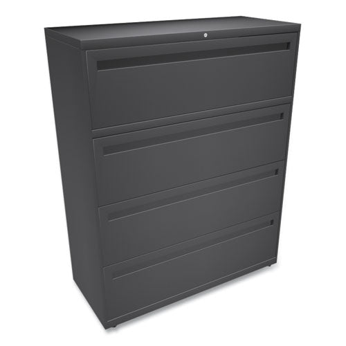 Brigade 700 Series Lateral File, 4 Legal/letter-size File Drawers, Charcoal, 42" X 18" X 52.5"