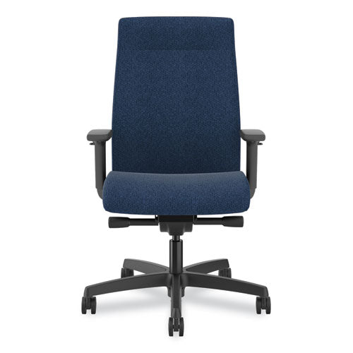 Ignition 2.0 Fabric Upholstered Mid-back Task Chair With Adjustable T-arms, 17" To 21.5" Seat Height, Navy Seat/back