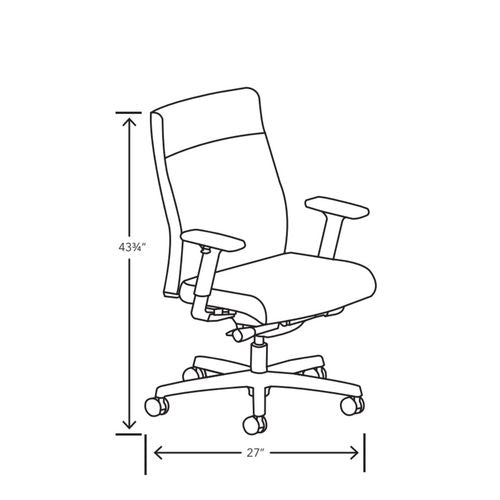 Ignition 2.0 Vinyl Upholstered Mid-back Task Chair, Adjustable T-arms, 17 To 21.5 Seat Height, Elysian Seat/back, Black Base