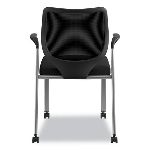 Nucleus Series Multipurpose Stacking Chair With Ilira-stretch M4 Back, Supports Up To 300 Lb, Black Seat/back, Platinum Base