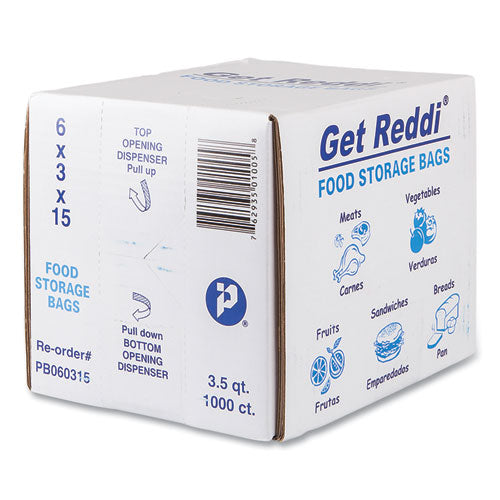 Food Bags, 112 Oz, 6" X 3" X 15", Clear, 1,000/carton