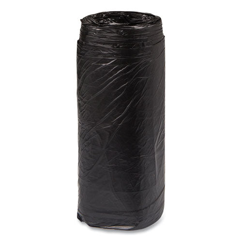 High-density Commercial Can Liners, 16 Gal, 8 Mic, 24" X 33", Black, Interleaved Roll, 50 Bags/roll, 20 Rolls/carton