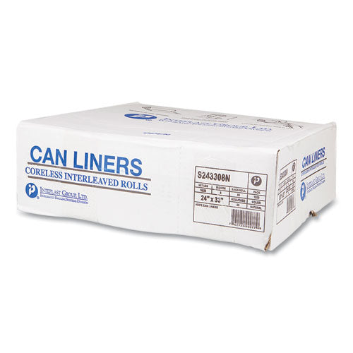 High-density Commercial Can Liners, 16 Gal, 8 Mic, 24" X 33", Natural, Interleaved Roll, 50 Bags/roll, 20 Rolls/carton