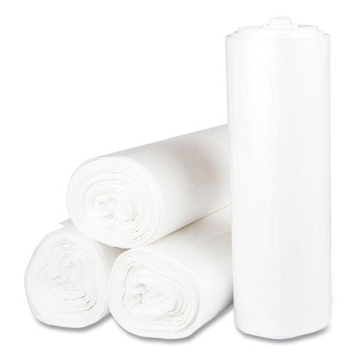 High-density Commercial Can Liners, 45 Gal, 12 Mic, 40" X 48", Clear, Interleaved Roll, 25 Bags/roll, 10 Rolls/carton