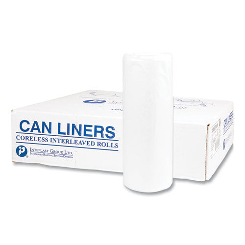 High-density Commercial Can Liner Value Pack, 33 Gal, 14 Mic, 33" X 39", Clear, Interleaved Roll, 25 Bags/roll, 10 Rolls/ct