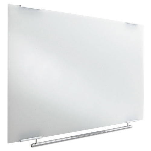 Clarity Glass Dry Erase Board With Aluminum Trim, 60" X 36", White Surface, Satin Aluminum Frame