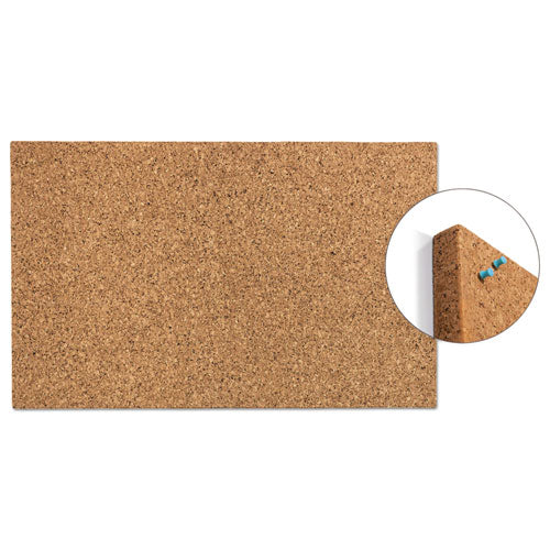 Idesign Frameless Cork Bulletin Board, 24" X 38", Tan Surface