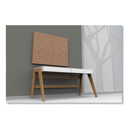 Idesign Frameless Cork Bulletin Board, 46" X 36", Tan Surface