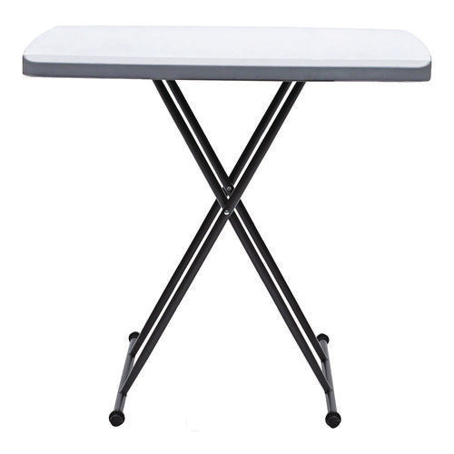 Indestructable Classic Personal Folding Table, 30" X 20" X 25" To 28", Platinum/gray