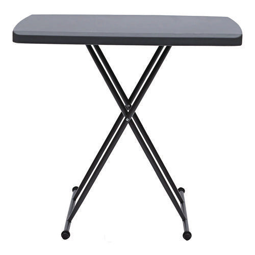 Indestructable Classic Personal Folding Table, 30" X 20" X 25" To 28", Charcoal