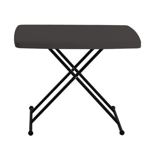 Indestructable Classic Personal Folding Table, 30" X 20" X 25" To 28", Charcoal