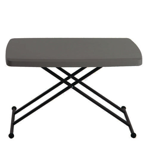 Indestructable Classic Personal Folding Table, 30" X 20" X 25" To 28", Charcoal