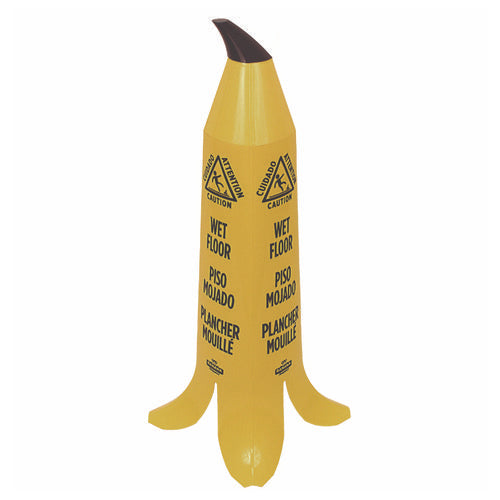 Banana Wet Floor Cones, 14.25 X 14.25 X 36.75, Yellow/brown/black