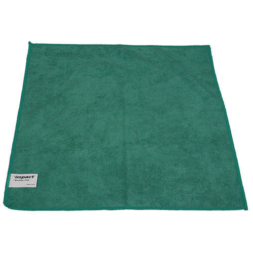 Premium Weight Microfiber Dry Cloths, 16 X 16, Green, 12/pack