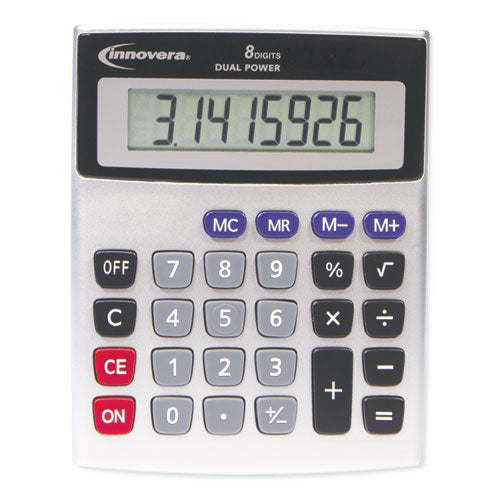 15927 Desktop Calculator, Dual Power, 8-digit Lcd