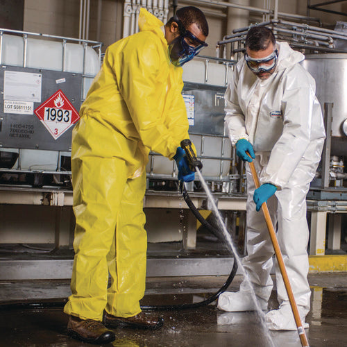 A70 Chemical Spray Protection Coveralls, Large, Yellow, 12/carton