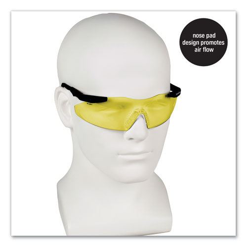 Magnum 3g Safety Eyewear, Black Frame, Yellow/amber Lens, 12/box