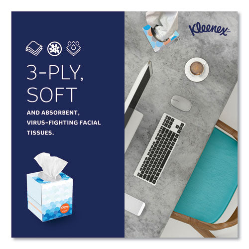 Boutique Anti-viral Facial Tissue, 3-ply, White, Pop-up Box, 60 Sheets/box, 3 Boxes/pack, 4 Packs/carton